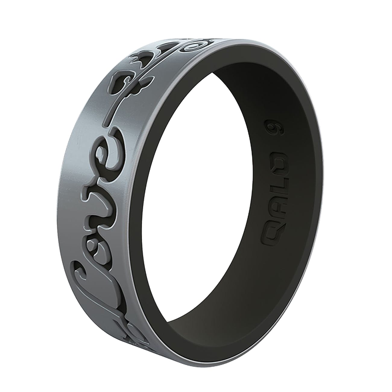 CRJ-180503-qualorings-_0004_womens-strata-metallic-silver-and-black-filigree-love-silicone-ring
