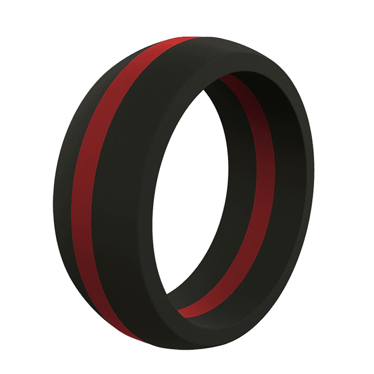 Men s Thin Red Line Silicone Ring Castle Rocks and Jewelry